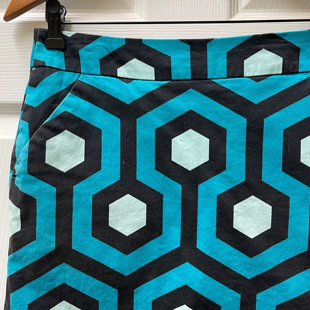 Loudmouth Ladies Sz 4 Mod 60's Blue Goo Print Stretch Skort Palm Beach Side Zip